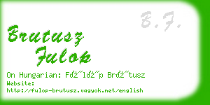 brutusz fulop business card